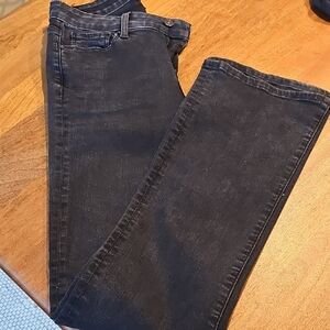 Paige Manhattan Black Denim Flare Leg Jean